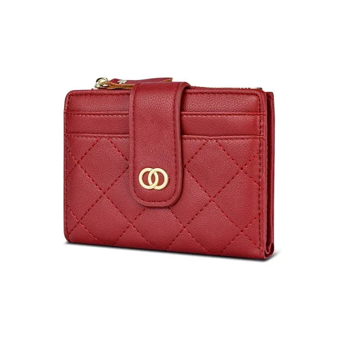 Women's Compact Wallet - Leather Short Purse with Card Holder & Coin Pocket | Stylish Multi-Color Ladies Bifold