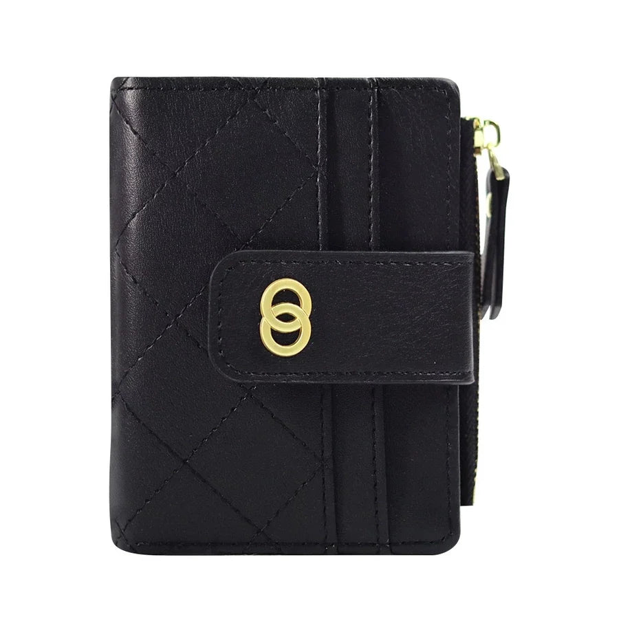 Women's Compact Wallet - Leather Short Purse with Card Holder & Coin Pocket | Stylish Multi-Color Ladies Bifold