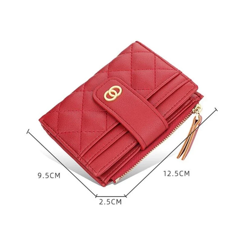 Women's Compact Wallet - Leather Short Purse with Card Holder & Coin Pocket | Stylish Multi-Color Ladies Bifold