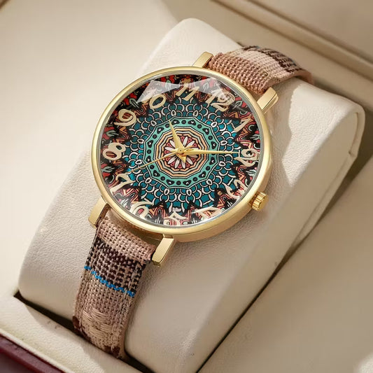 Mandala Art Wristwatch – Bold Design, Timeless Style