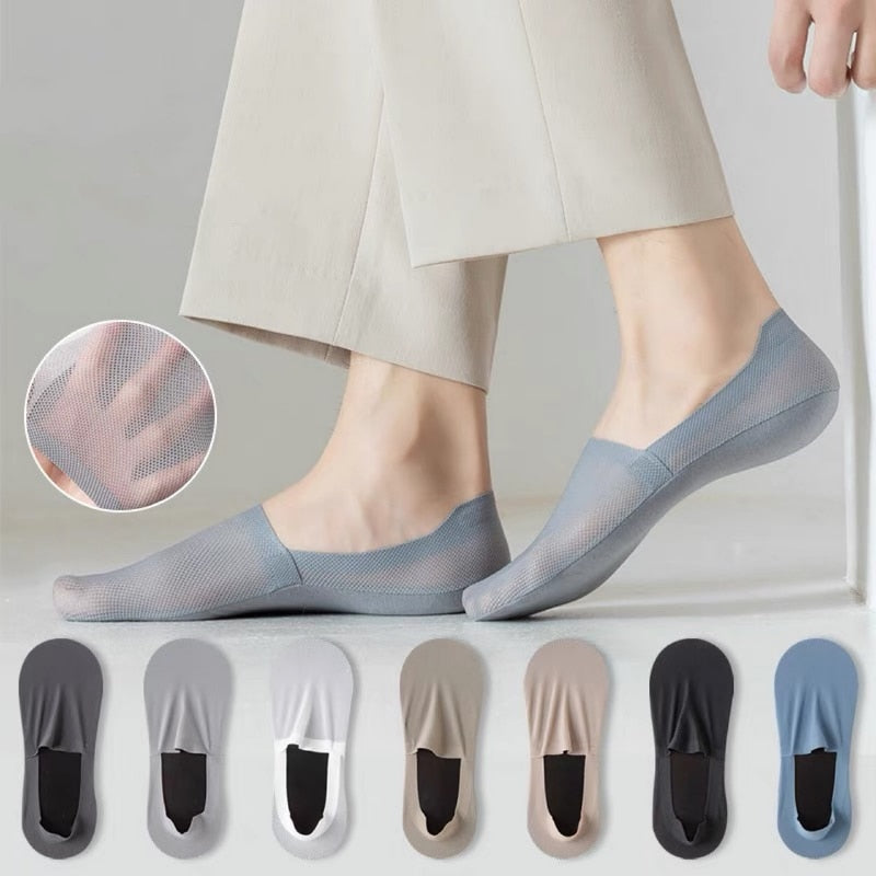 Economical Pack of 7 Pairs of Breathable Invisible Non-Slip Unisex Socks