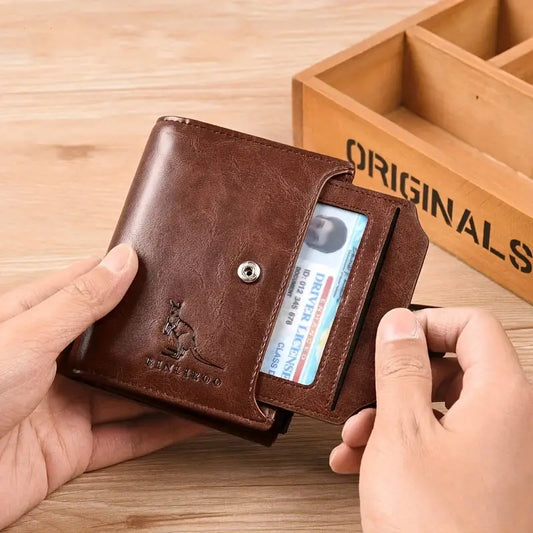 BAELLERRY Kangaroo™ RFID & NFC Blocking Leather Wallet – Secure, Sleek, Iconic