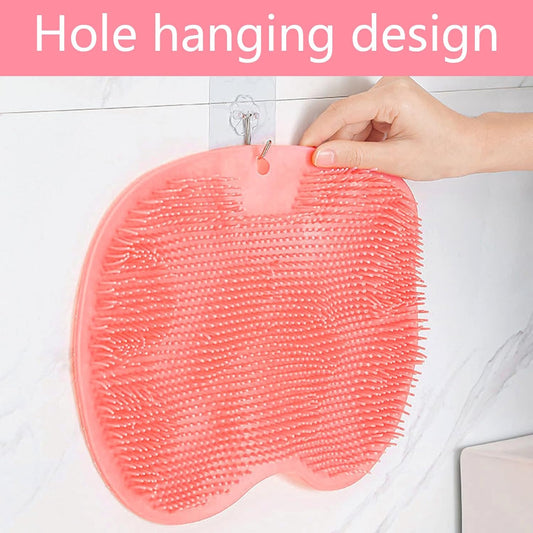 Silicone Shower Foot Scrubber & Back Massager Mat - Non-Slip Bath Mat with Suction Cups |
