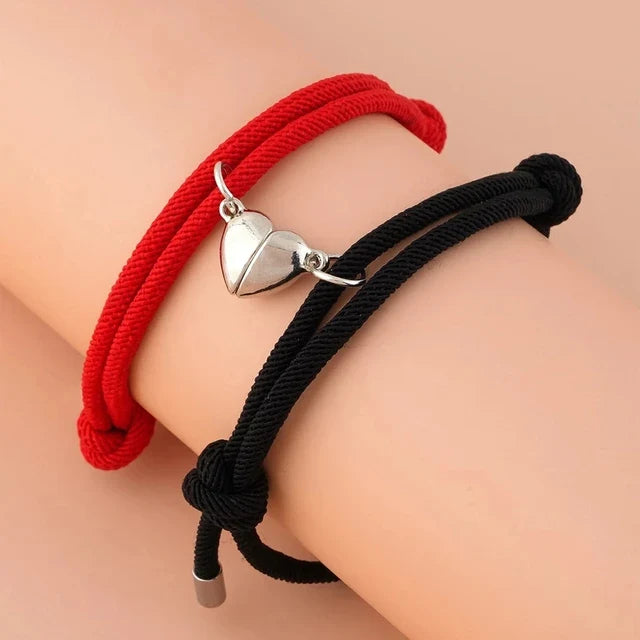 Couple’s Rope Bracelets with Heart Connector & Gift Card