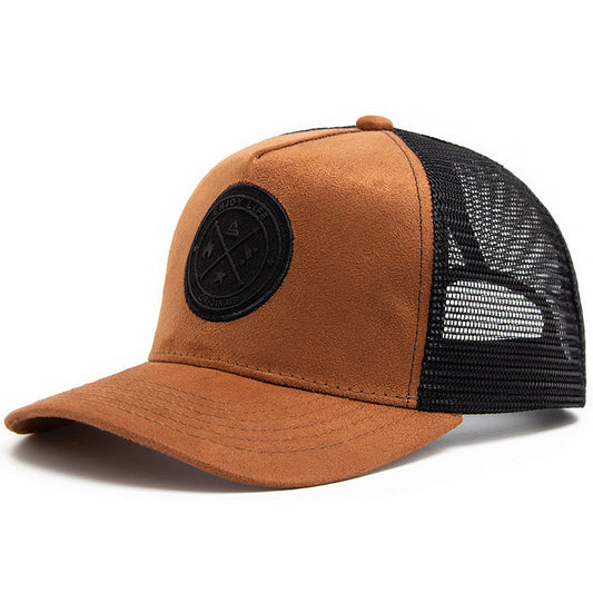 Vintage Mesh Trucker Cap – Suede Front + Leather Patch