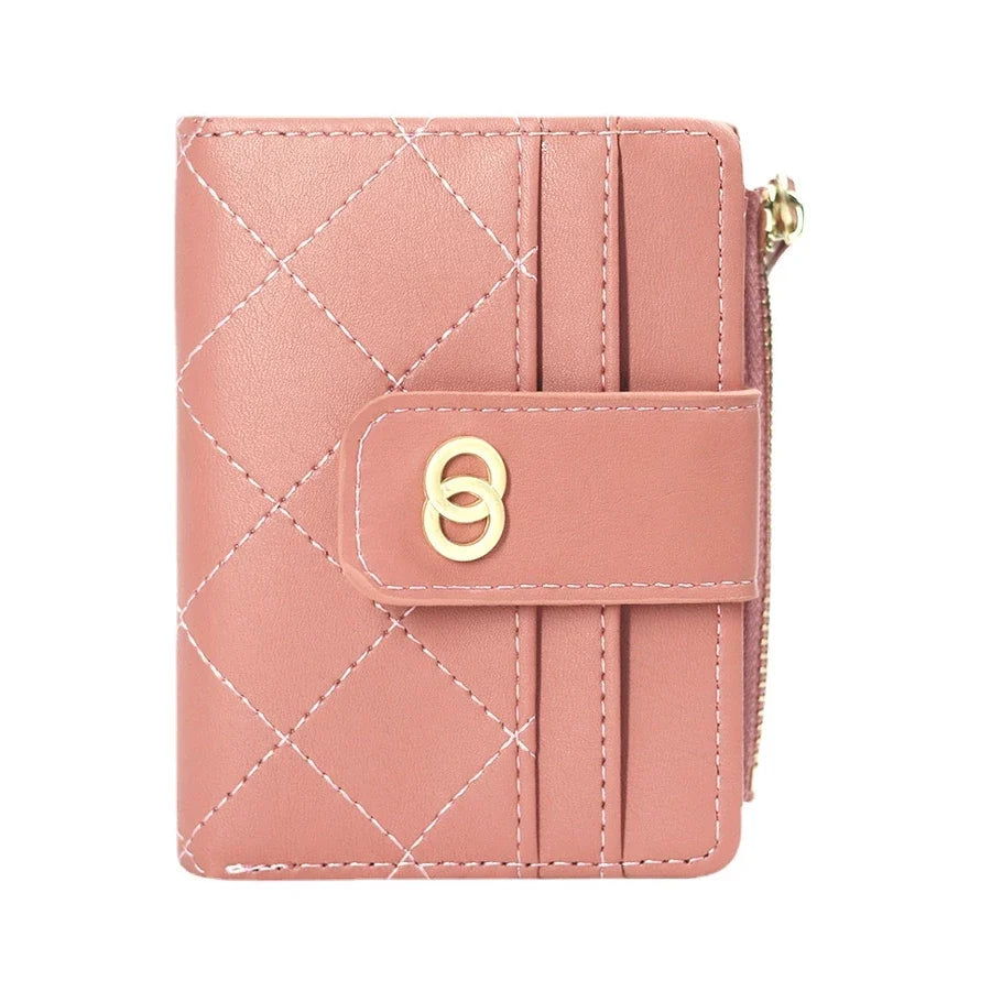 Women's Compact Wallet - Leather Short Purse with Card Holder & Coin Pocket | Stylish Multi-Color Ladies Bifold